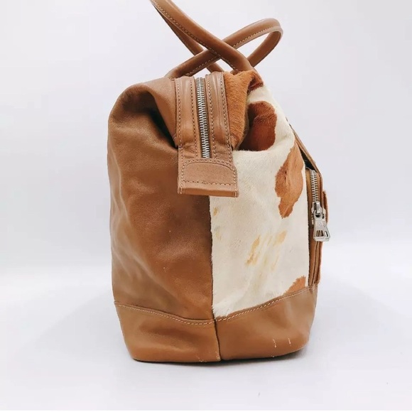 Longchamp leather & cowhide doctor bag. Weekender. Limited edition legend Verdi - Picture 4 of 10